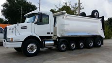 Volvo Super Dump White - Driver Front Angle Volvo Super Dump White - Driver Front Angle