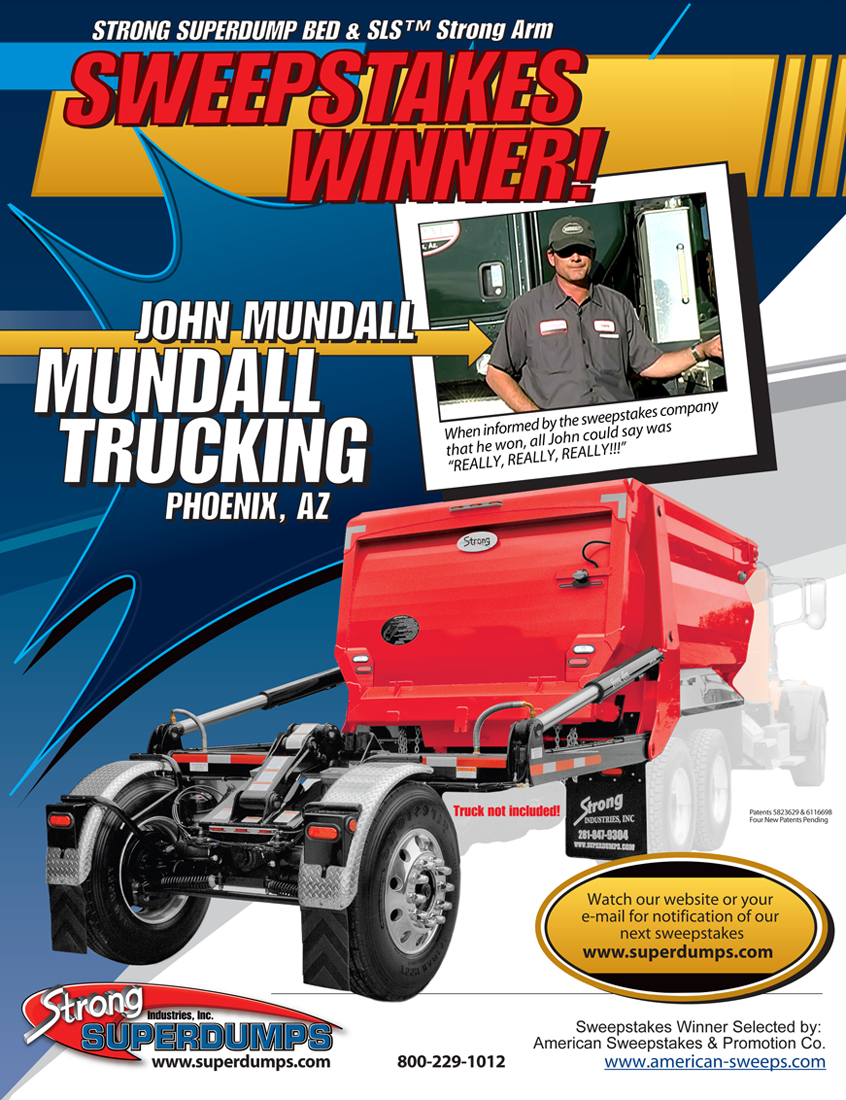 Strong Industries Inc. SuperDump Sweepstakes Winner 2008