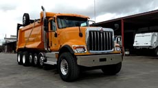 International HX520 Super Dump - Front Passenger Axles Up International HX520 Super Dump - Front Passenger Axles Up