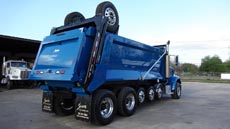 Peterbilt Super Dump Blue - Passenger Rear Angle Peterbilt Super Dump Blue - Passenger Rear Angle