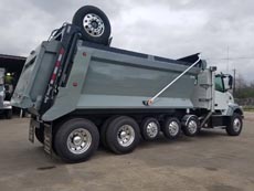 Volvo Super Dump - Passenger Rear Angle Axles Up Volvo Super Dump - Passenger Rear Angle Axles Up