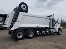 Peterbilt Super Dump - Passenger Rear Angle Axles Up